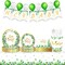 Sage Green Baby Shower Disposable Dinnerware Party Supplies | 68 Pcs Hey Baby and Oh Baby Gold Eucalyptus Tableware Set Serves 8 Guests